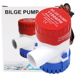 HUIXHAO Electric bilge pump 12V 1100GPH,Non-Automatic Marine Submersible Boat Bilge Water Pump Small, Suitable for Ponds, Pools,Boat,Yacht etc