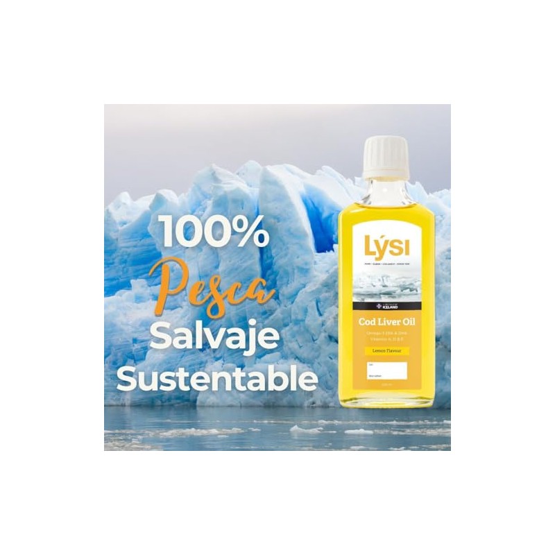 LÝSI Omega 3 Aceite de Bacalao 240 ml, Vitaminas A,