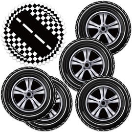 40pcs Race Car Party Supplies,include 20 Dessert plate and 20 Napkin,Racing Car Race Track Party Plate Napkin Set,Used for Racing Sports Party Decoration (black)