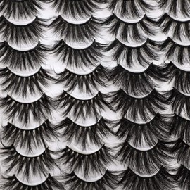 Lanflower 25MM Lashes Dramatic Volumn Eyelashes Wholesale Bulk 20 Pairs 4 Styles