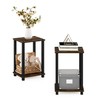 Furinno Simplistic End Table, 2-Pack, Amber Pine/Black