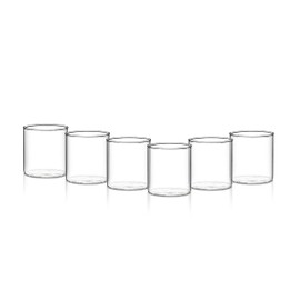 Borosil VCLT305 Vision Classic Large Tumbler [Set of 6] - Clear Lightweight & Durable Drinkware, Odor Resistant, Dishwasher Safe - For Water, Juice, Beer, Wine, and Cocktails |10 Ounce Cups