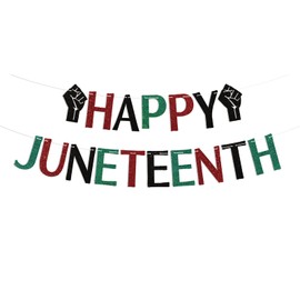 Happy Juneteenth Banner - Juneteenth Party Decorations, African American Independence Day Party Decorations, Freedom Day Patriotic Party Supplies