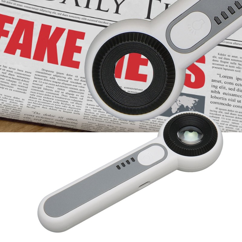 30X Handheld Magnifier 3 Levels Brightness Adjustment Touch Control LED