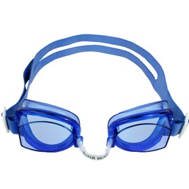 Water Gear No-Leak Anti-Fog Swim Goggles - Adjustable Durable Split Headband and Nose Strap - with UV Protection - Swimming Goggle for Men and Women (Blue)
