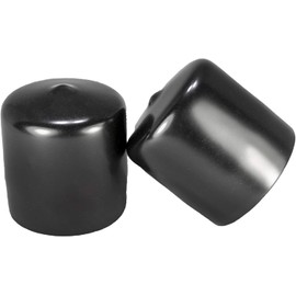 Made in USA Prescott Plastics 1 5/8" - 1.625" Inch Round Vinyl Plug Insert (50 Pack), Black Tall Rubber Flexible End Cap for Metal Tubing, Fence, Glide Insert for Pipe Post and Furniture