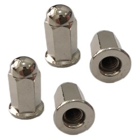 (ESNET) M6 General Purpose External Hex Flange Nut Muffler Long Nickel Plated Bag Nut Width 0.5 inch (12 mm) Length 0.8 inch (21 mm) Expi (4 pieces)