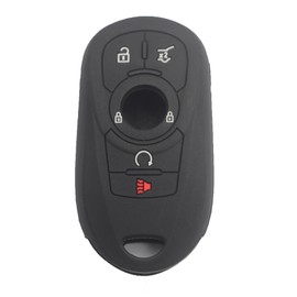 Btopars 2pcs 5 Buttons Silicone Rubber Smart Key Fob Cover Case Protector Holder Compatible with Buick Encore Lacrosse Enclave Envision Regal Black Gray
