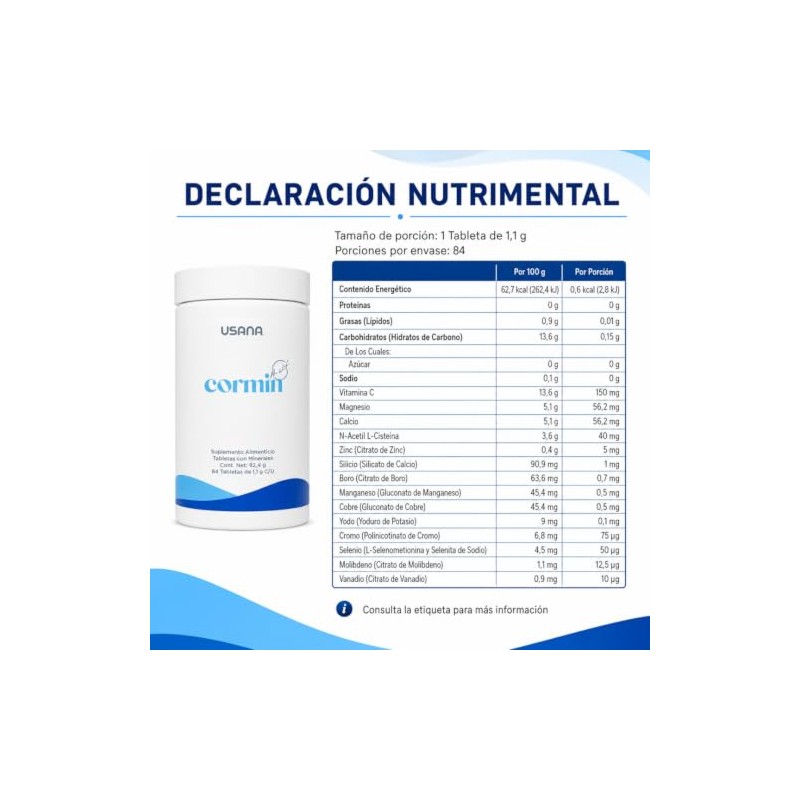 Usana Cormin ? Suplemento Alimenticio con Minerales y Extractos Bot?nicos