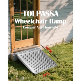 Shed Ramp for Riding Mower, 1500 LBS Portable Threshold Loading Ramps for Sheds Garage Doorway Lawn, Supporting Anti-Slip Ramp for Tractor Snow Blower Wheelchairs Garden Cart, Carbon Steel, 2 Pcs