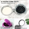 1st Choice Folding Hair Brush with Mirror,Round Mini Compact Massage