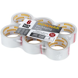 ROWNAK ROWNAK Clear Packing Tape (6 Rolls) - Heavy Duty Packaging Tape 2.0mil Thick, 2.0 in. Wide x 60 Yards - Strong Adhesive, Silent, Reliable Package Tape for Home Office Shipping Moving Sealing