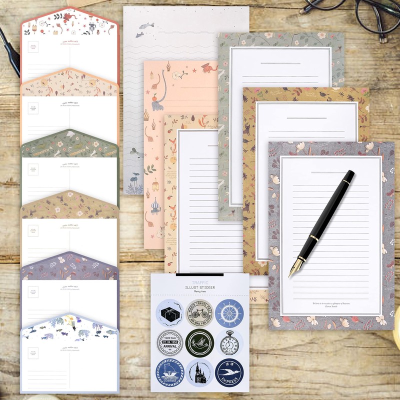 Stationery and Envelopes Set, Lined Stationery Stationery Set, Includes 36