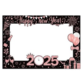 2025 Happy New Year Photo Booth Frame Selfie Picture Frame Happy New Year’s Eve Party Photo Booth Props Supplies