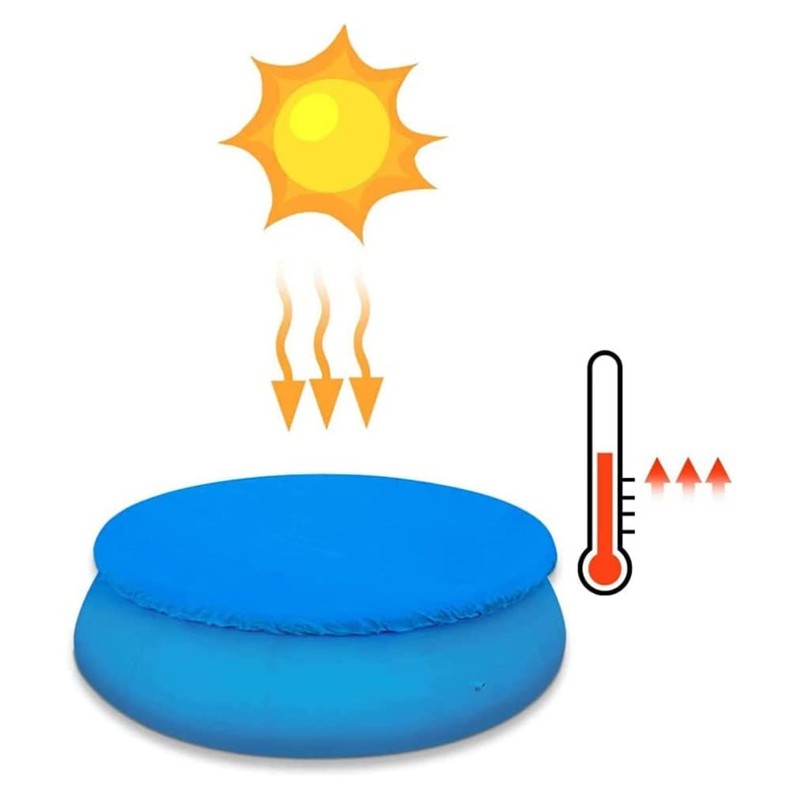 Round Swimming Pool Cover,10ft Solar Pool Cover for Easy Set