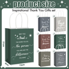 Gueevin 40 Pcs Thank You Gift Bags Bulk for Employee Associate Appreciation Gift Customer Coworker Staff Team Thank You for Being Awesome with Handles(Appreciation,Neutral Color)