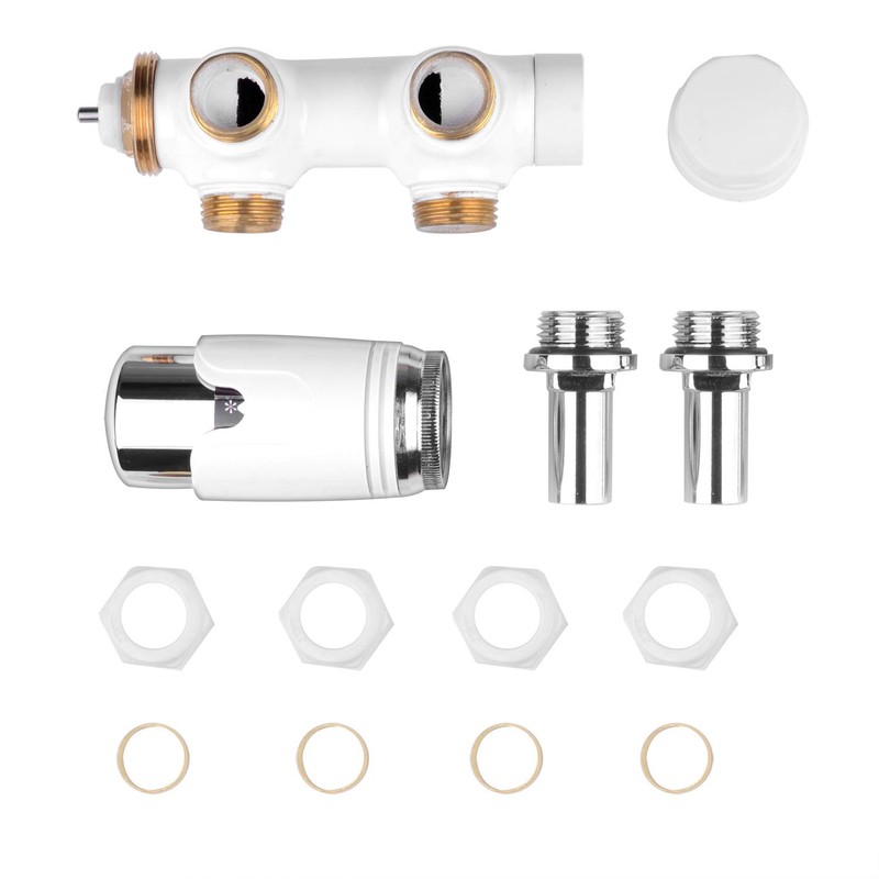 S SIENOC H-valve connection set, centre connection/radiator valves, thermostat for