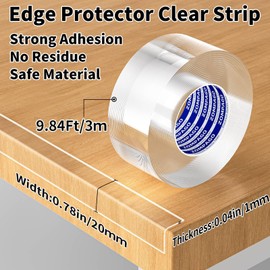 ZOMPAGO Clear Soft Corner Protectors for Furniture Strip,Sharp Edge & Table Bumper,Window Edge,Wall Protector, Soft Guards Safe for Proof,Table Corner Protectors in Family,0.8in x 9.84FT