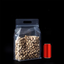 25Pack Transparent Plastic Flat Bottom Storage Bags with Carry Handle for Holding Food,Sealing Zipper Packaging Things Containers Convenient and Portable to Outing (7.1x11")