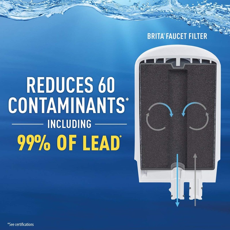 Brita On Tap Faucet Water Filter System Replacement Filters, White,