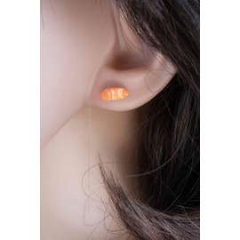 Miniblings Sushi Stud Earrings Handmade Japan Fish Asia Salmon Nigiri C - Handmade Fashion Jewellery I Earrings Stud Earrings, Polymer Clay