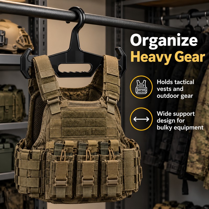 Heavy Duty Tactical Vest Hanger for Hunting & Outdoor Gear