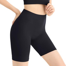 Amazingjoys Seamless Slip Shorts Women's Smooth Slip Panties for Under Dresses,Black,S-M