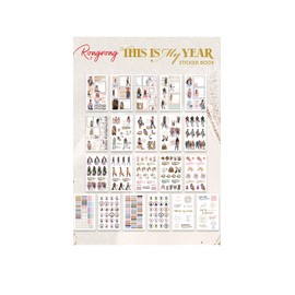 Planner Stickers Rongrong This is My Year Sticker Book 21 Pages Over 400 of Rongrong's Hand Drawn Chic Illustrations Including Dolls 5.75 Inches by 9.5 Inches