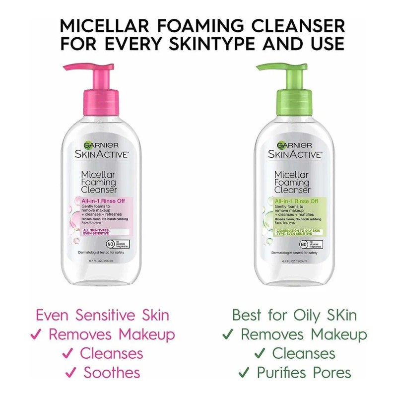 Garnier Skinactive Micelar Espuma Facial Wash, Para La Piel