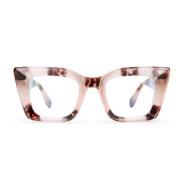 VISOONE Gafas de Bloqueo de Luz Azul Tr90 con Ojo de Gato A La Moda con Antideslumbramiento para Mujer Calida Pequeño Tortuga Pétalo