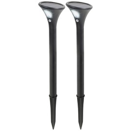Lunartec Lanterns Motion Sensor: Set of 2 Design Solar Path Lights, Light & Motion Sensor, Cold White (Path Light, Solar Motion Sensor, Path Lighting Motion Sensor)