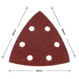 60 pcs Mouse Sander Pads, 93x93x93mm Triangle Sandpaper, 6 Holes Detail Sandpaper Sheets, Holes Hook and Loop, Mixpack 10 x Grits 40/60/80/120/180/240, for Polishing and Sanding