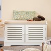 Sophia & William White Storage Shoe Bench for Entryway Hallway,