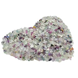 SDQCLIIF 1lb Fluorite Stone,Natural Crystals Chip,Tumbled Fluorite Bulk,One Bagged Approx 1900 Pieces,Aquarium Gravel for Candle,Fish Task,Vase,Home Décor (5-7mm)