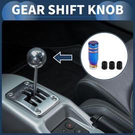 INFINAUTO Car Shift Knob, 9cm Universal for Automatic and Manual Vehicle Gear Shifter Knob with 3 Adapter Aluminum Alloy Burnt Blue, 1 Set