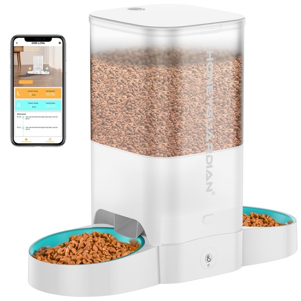 HoneyGuaridan 5L Automatic Cat Feeder for Two Cats, 2.4G WiFi