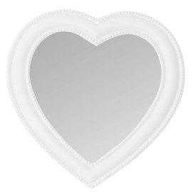 ZYGNHMO Heart Shape Makeup Mirror Wall Mounted Mirror with Hanging Hole for Home Room Decoration Birthday Gift Valentine's Day Gift for Girl,10.6x10.2inch (White)