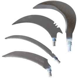 Bustlwor 4 Stück Doppelsense aus Manganstahl, Räumsichel, Mehrzweck-Garten-Jäten-Gras-Sichel, zum Entfernen von Wasserpflanzen (Einzelschneidkopf)