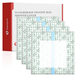 DERAYMI Waterproof Ostomy Shower Cover - 50pcs Ostomy Bag Protectors for Colostomy, Ileostomy & Urostomy - Shower Guard Shield Supplies (20 * 20cm)