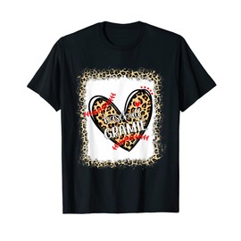 Bleached Leopard Heart Baseball Gramie T-Shirt