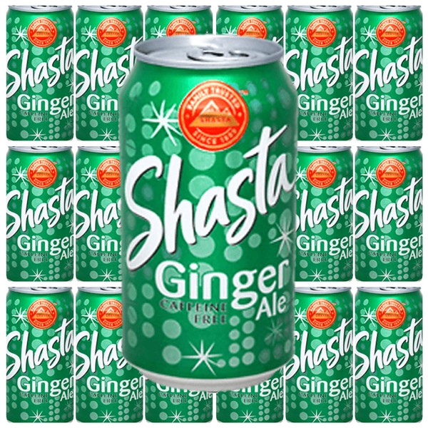 Shasta ginger ale 12 fl oz, 18 cans , total 216 fl oz