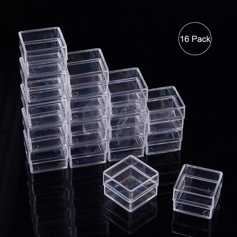 BENECREAT 16 Piece Plastic Divided Case, Highly Transparent, Accessory Case,