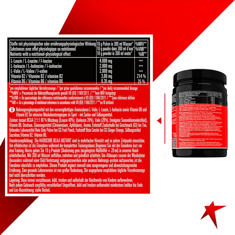Perfect Resolution Hardcore BCAA Instant Powder Pre and in Workout