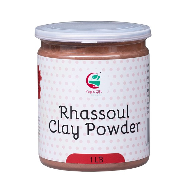Rhassoul Clay for Hair & Face 1 LB | 100% Pure Rhassoul Clay Hair Mask Ingredient | May Stain Skin & Hair When Used Wet