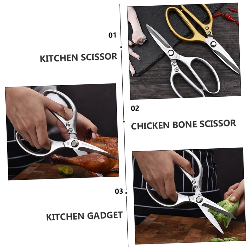 Alipis Ergonomic Metal Scissors Kitchen Shears Set Stainless Steel Shears