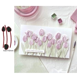 Lapoo Metal Cutting Die for Scrapbooking, 3D Backgrounds Frame New Cutting Dies DIY Album Card Making Decor Paper Craft Metal Die Cuts Party Wedding Decorations (3 Buds 4.5 x 1.7 in)