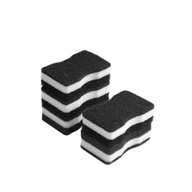 Outanaya 5pcs Dual-Sided Kitchen Cleaning Sponge Pad Slim Waist Design Dishwashing Scrubber for Easy Gripping Tough Messes Non-Scratch Cleaning Pads for Kitchen and Bathroom