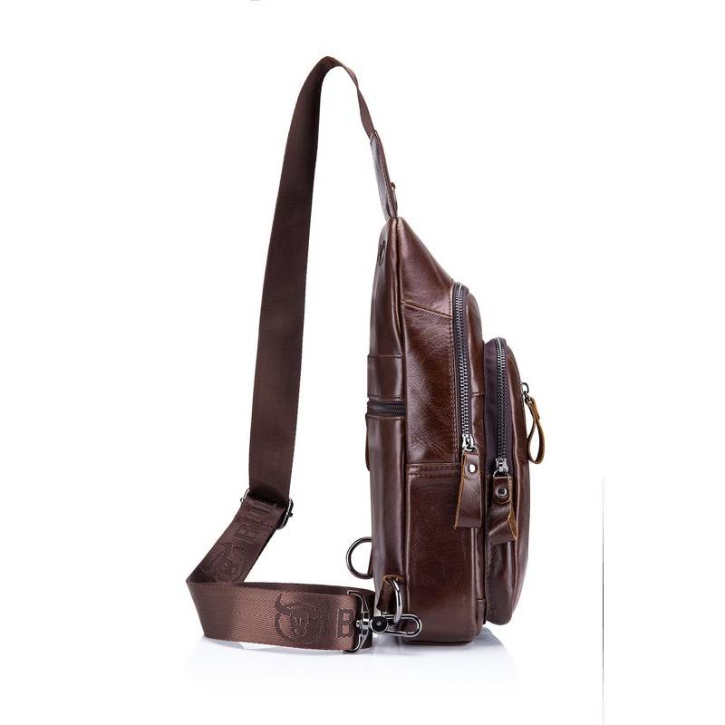 HARPIMER Chest Bag Leather Sling Backpack Shoulder Bag Men's Chest