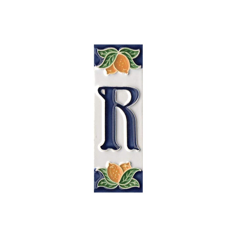 Italian Ceramic Numbers & Letters Lemon Design House Numbers Tile