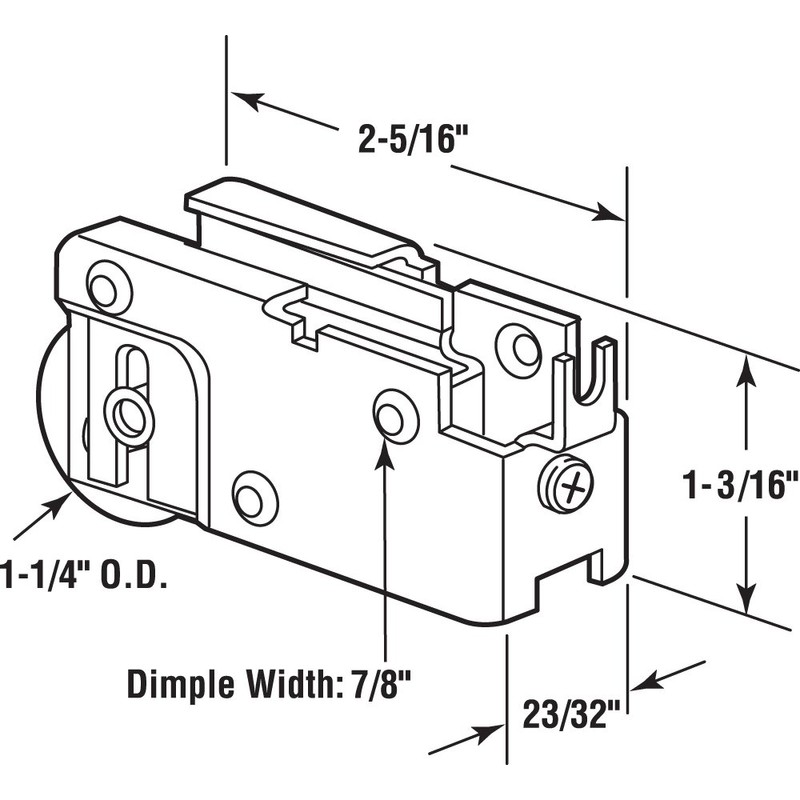 Prime-Line Products D 1526 Sliding Door Roller Assembly with 1-1/4-Inch